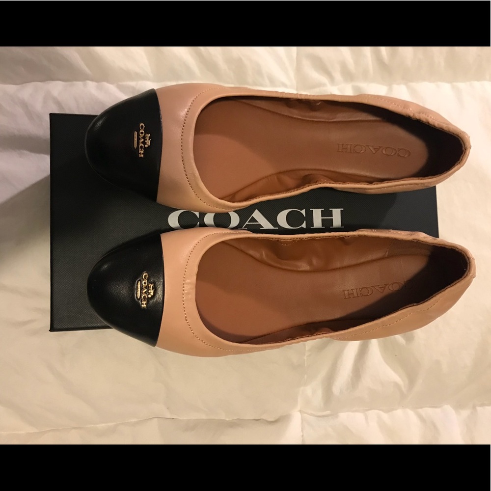 women’s coach nude flats